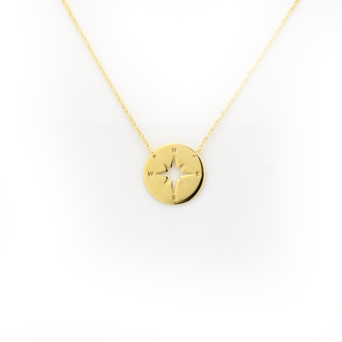 14 Karat Gold North Star Necklace by Diamond For Love