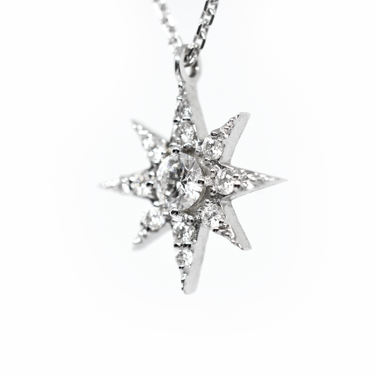 14K Gold Diamond North Star Necklace - Celestial diamond necklace