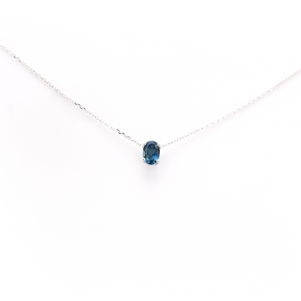 Blue Topaz Oval Necklace