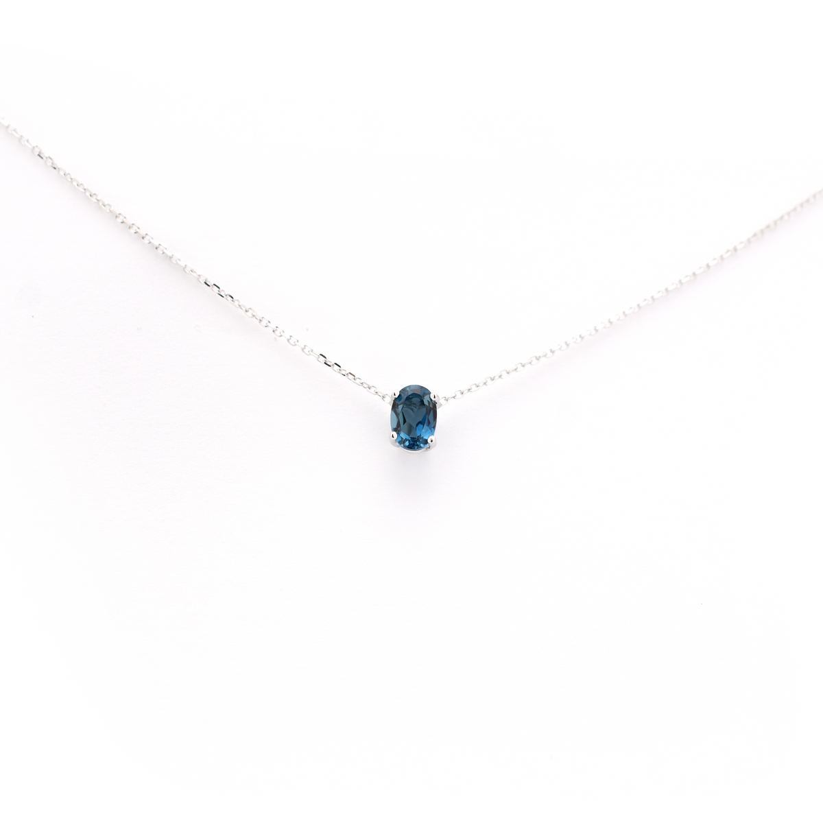 Blue Topaz Oval Necklace