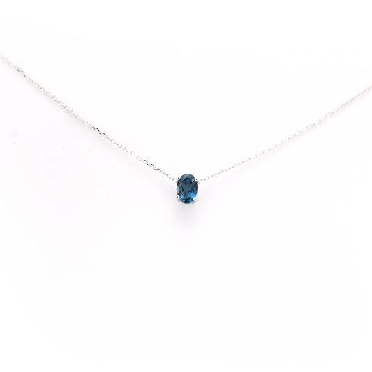 Blue Topaz Oval Necklace