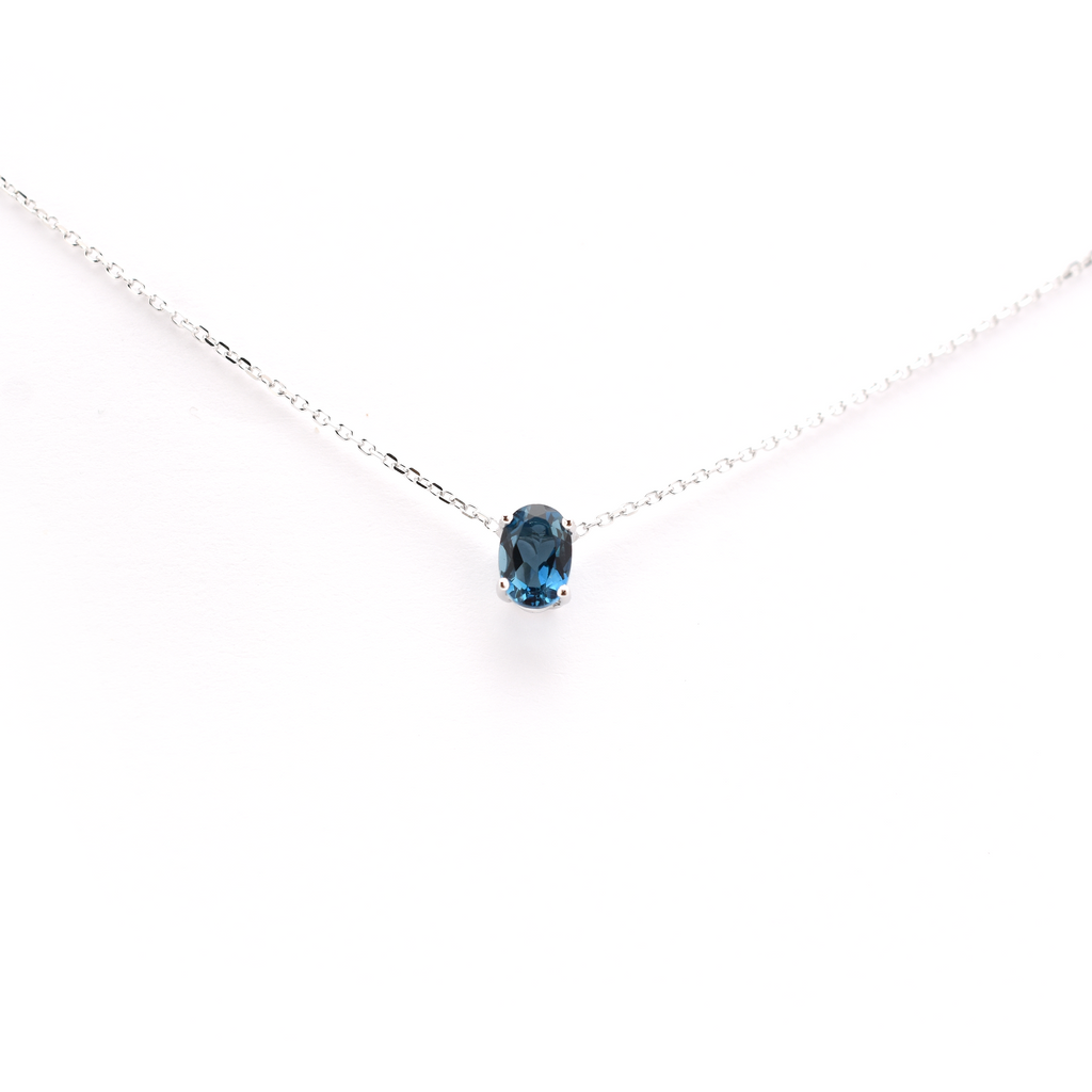 Blue Topaz Oval Necklace