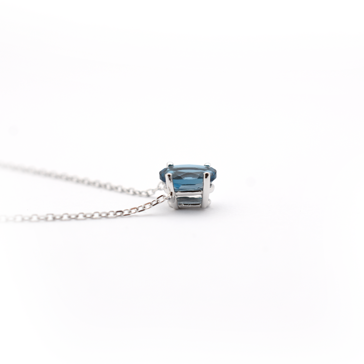 Blue Topaz Oval Necklace