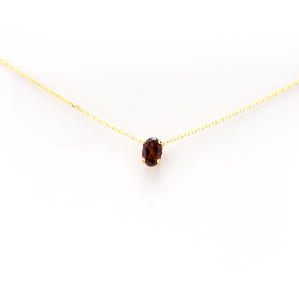 Garnet Oval Necklace