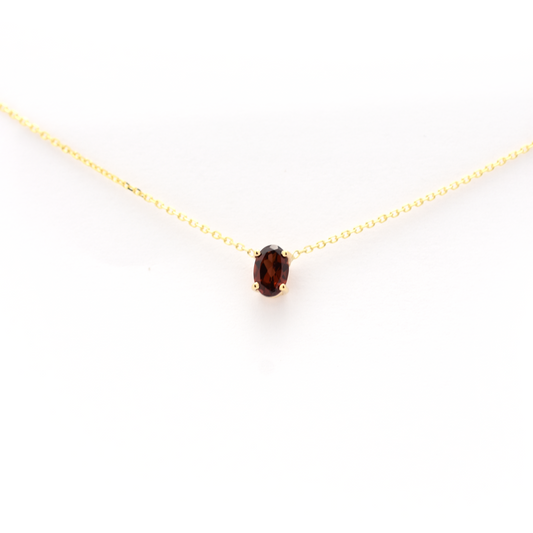 Garnet Oval Necklace