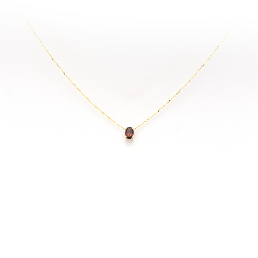 Garnet Oval Necklace