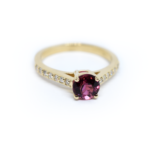 Pink Tourmaline and Diamond Ring