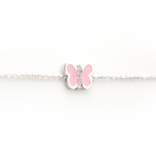 14k Pink Enamel Butterfly Bracelet