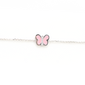 14k Pink Enamel Butterfly Bracelet