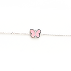 14k Pink Enamel Butterfly Bracelet