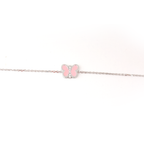 14k Pink Enamel Butterfly Bracelet