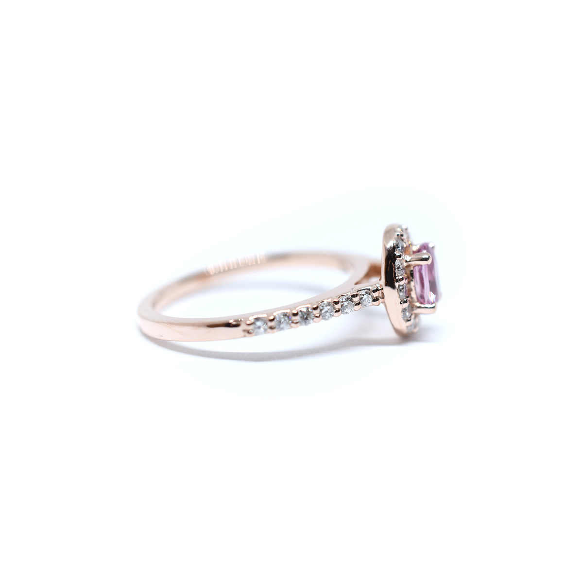 14K Gold Pink Sapphire Diamond Ring