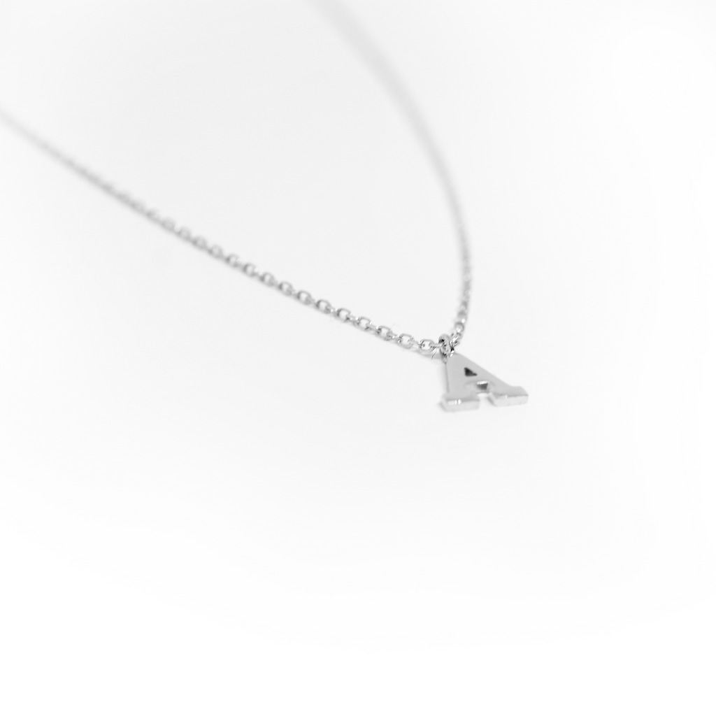 14k Block Initial Necklace