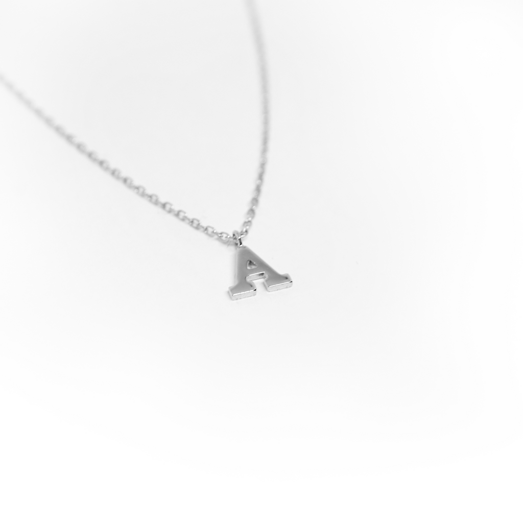 14k Block Initial Necklace