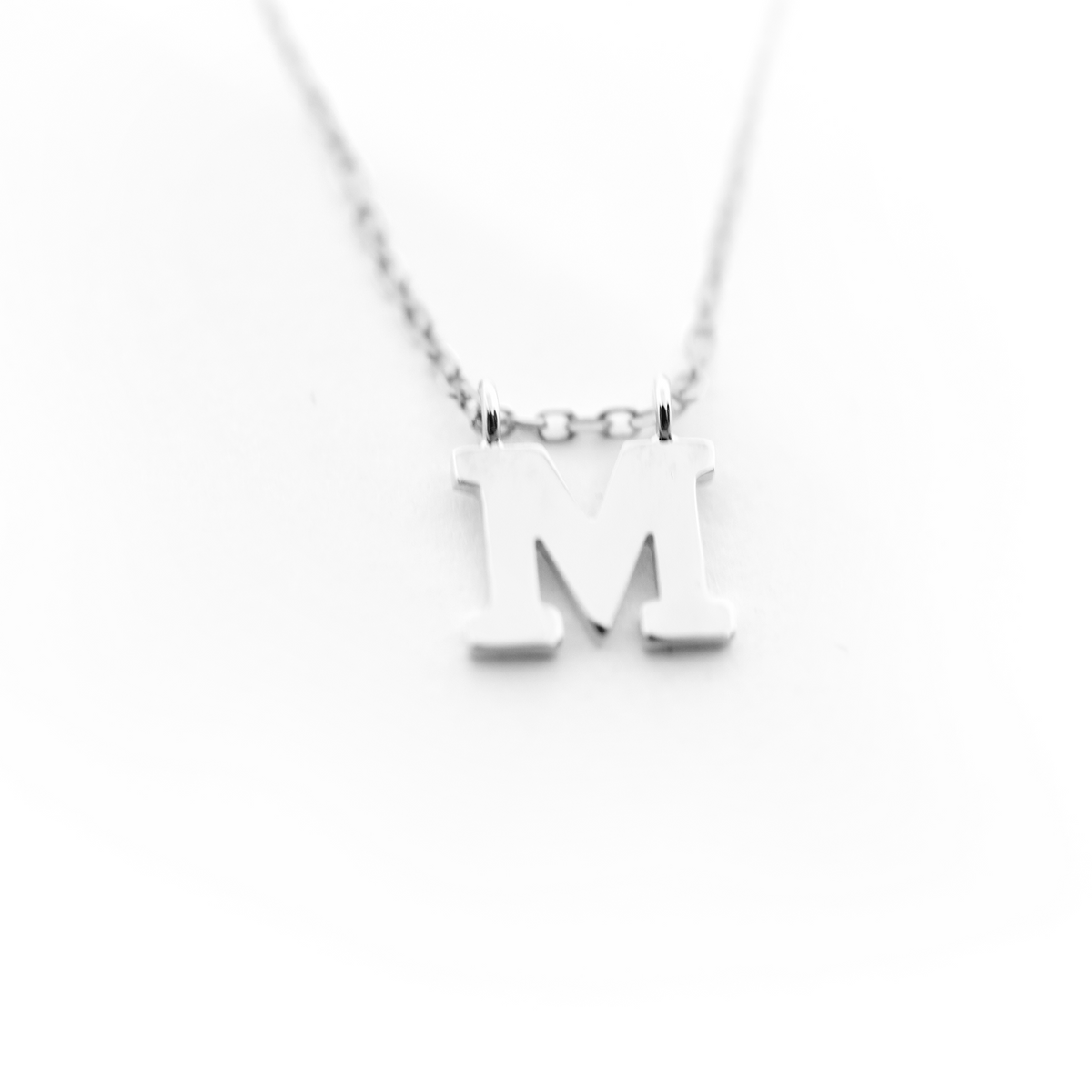 14k Block Initial Necklace