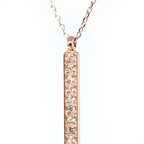 14k Gold Horizontal Diamond Bar Necklace 0.10 ct