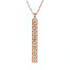 14k Gold Horizontal Diamond Bar Necklace 0.10 ct