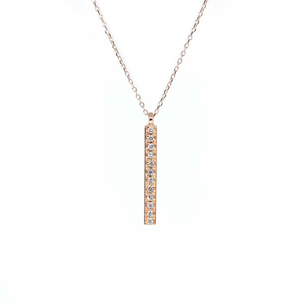 gold and diamond bar necklace