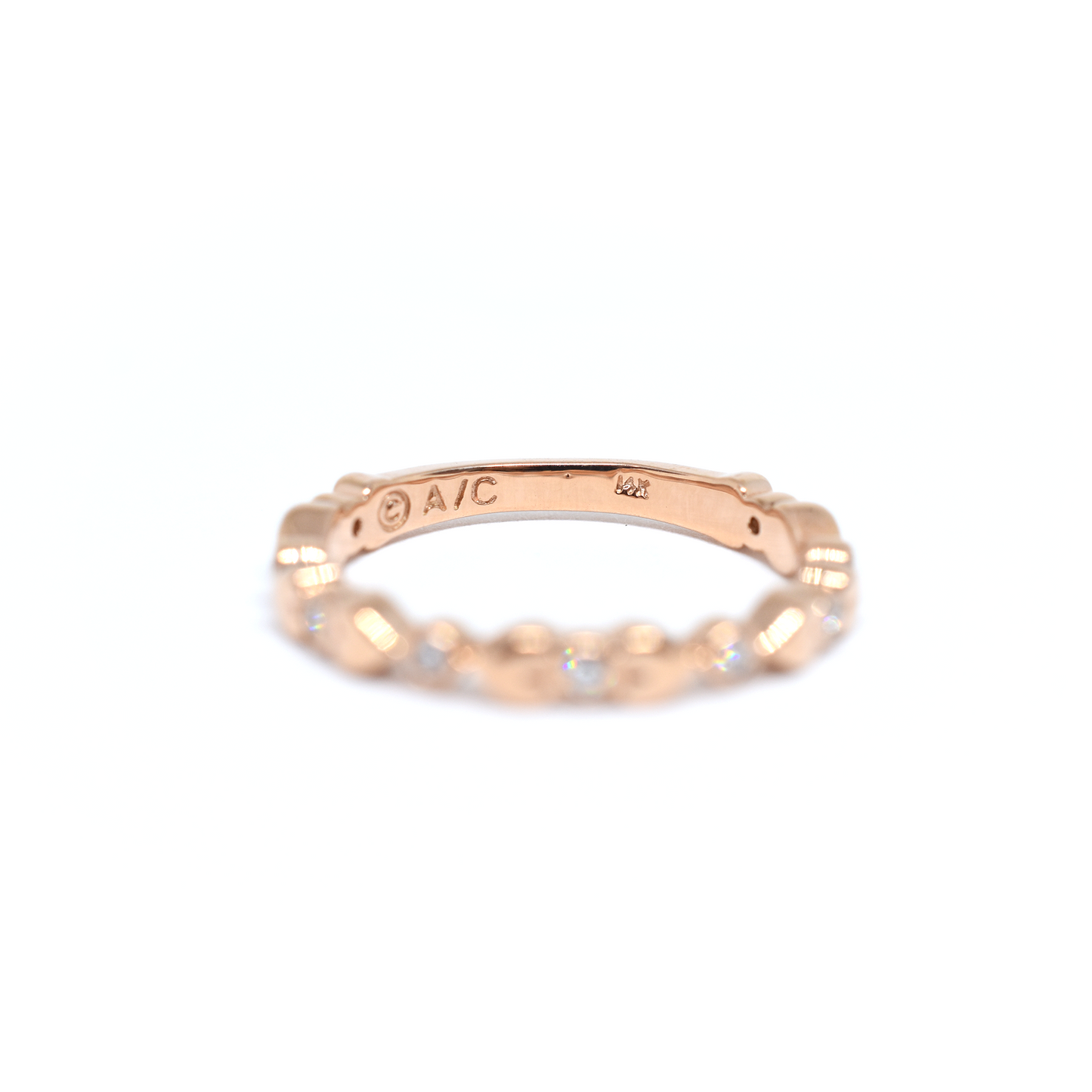 14k Rose Gold Diamond Heart Ring