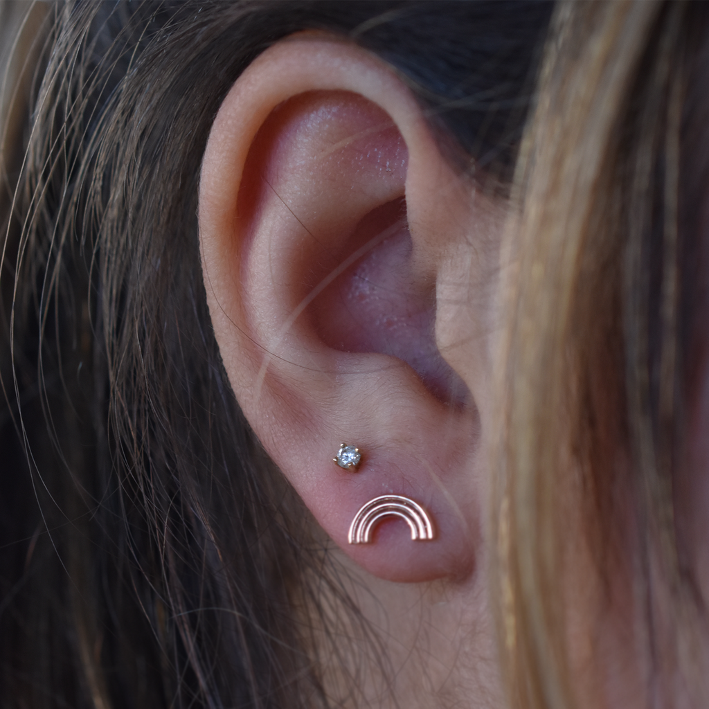 14k Gold Rainbow Earrings