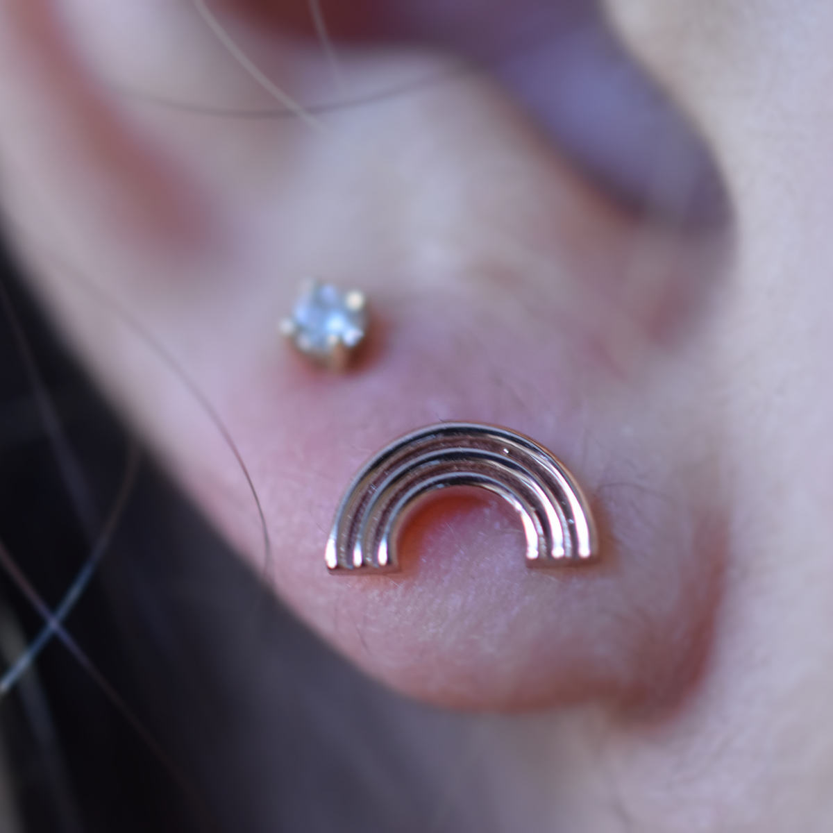 14k Gold Rainbow Earrings