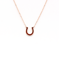 14k Red Enamel Horseshoe Necklace