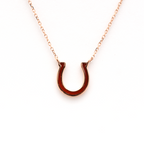14k Red Enamel Horseshoe Necklace