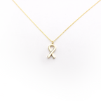 14k Breast Cancer Awareness Ribbon Necklace