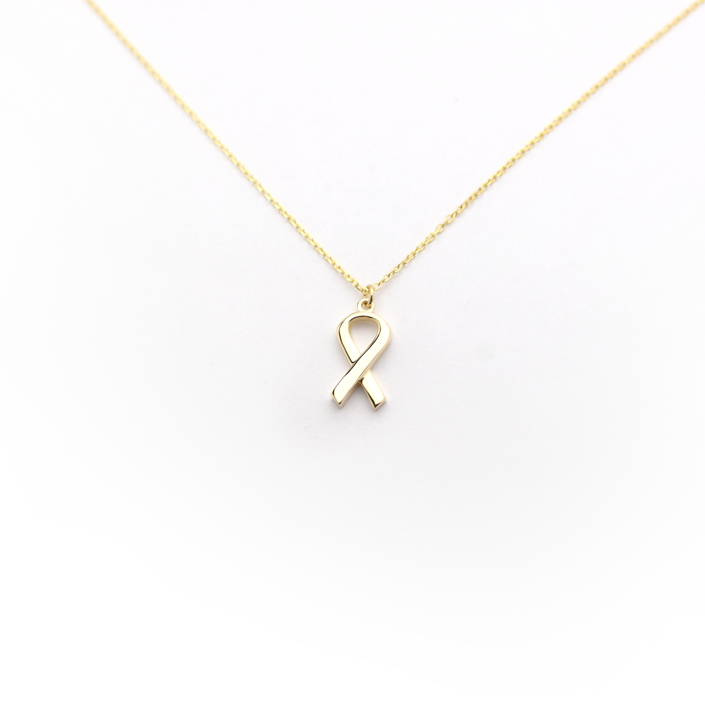 14k Breast Cancer Awareness Ribbon Necklace