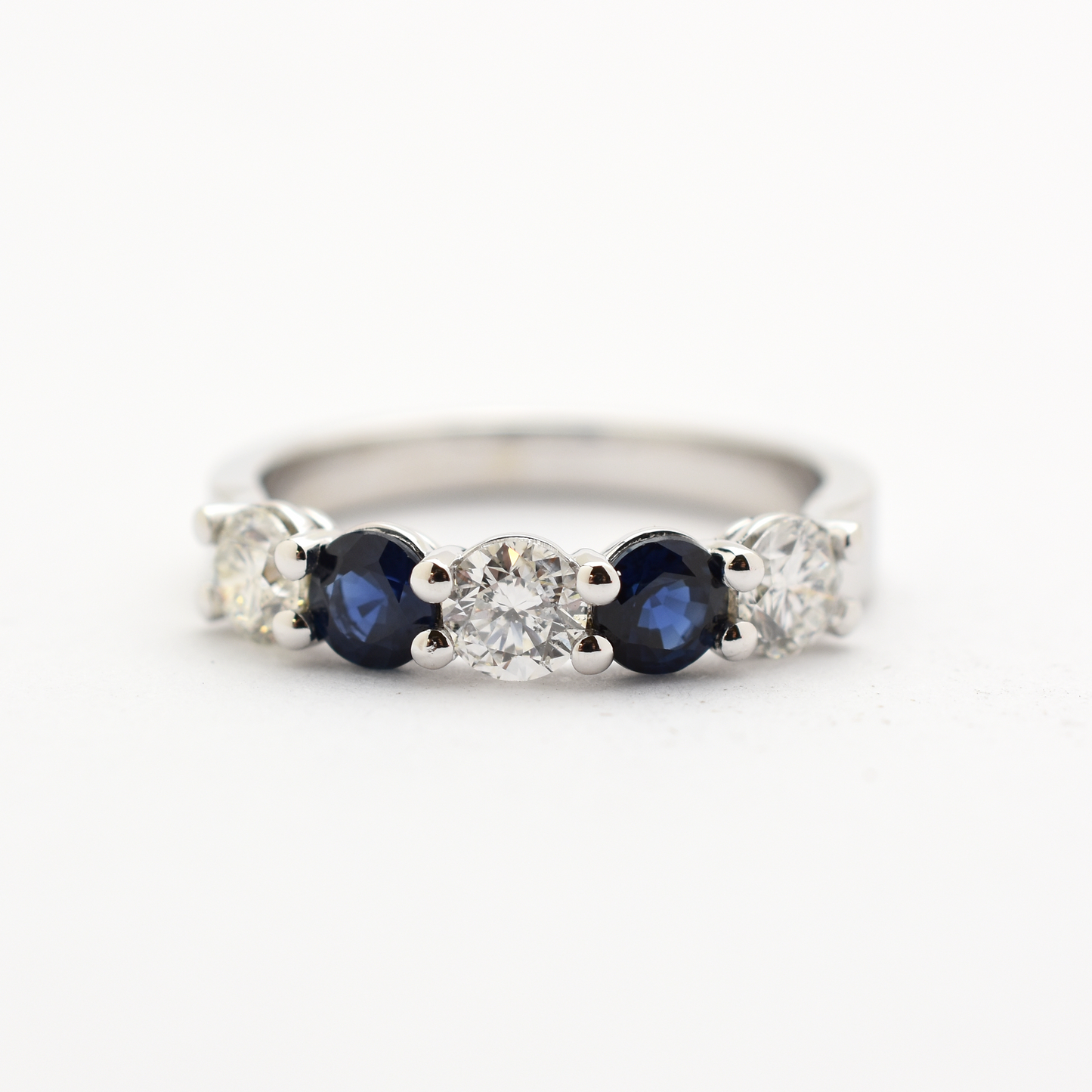 14k Gold Diamond Sapphire Wedding Band