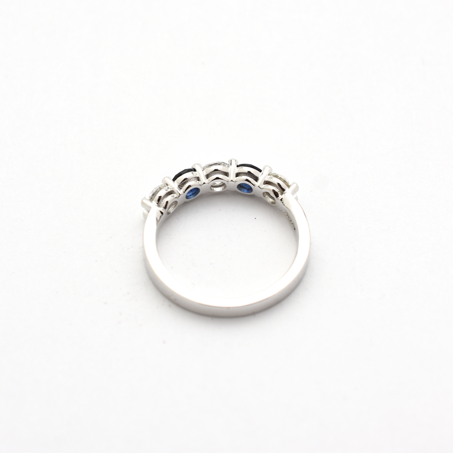 14k Gold Diamond Sapphire Wedding Band