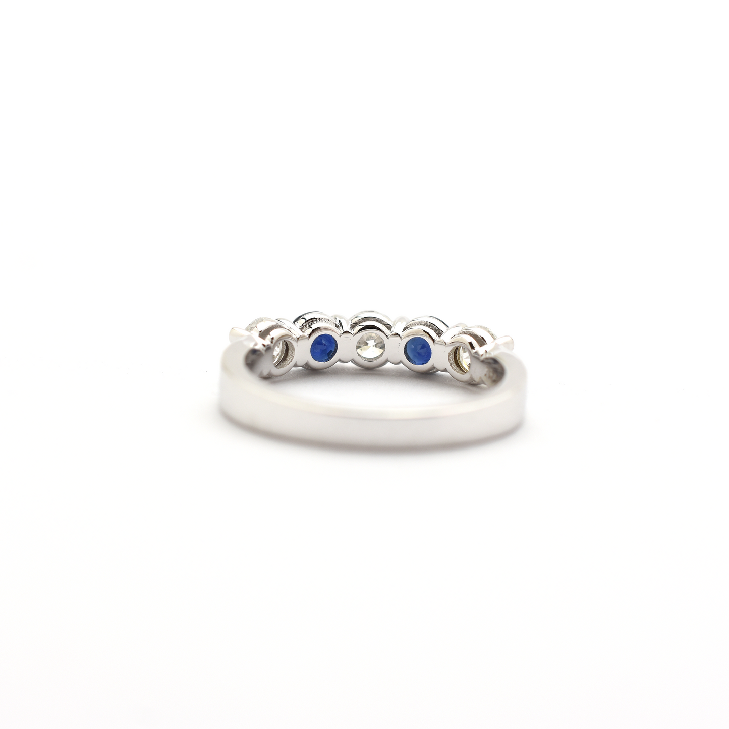 14k Gold Diamond Sapphire Wedding Band