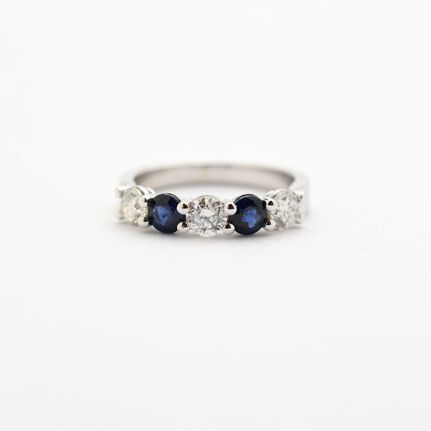 14k Gold Diamond Sapphire Wedding Band