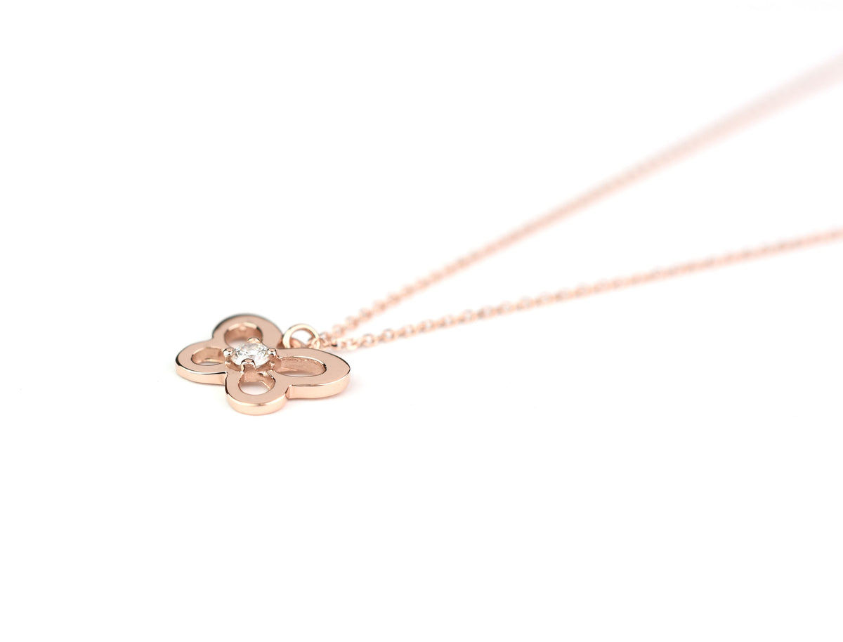 14K Diamond Butterfly Necklace