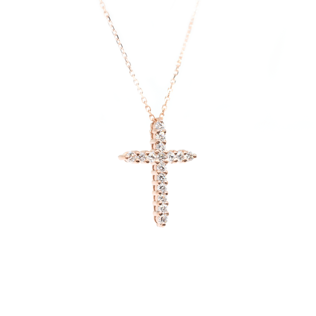 14k 0.35ct Diamond Cross Necklace