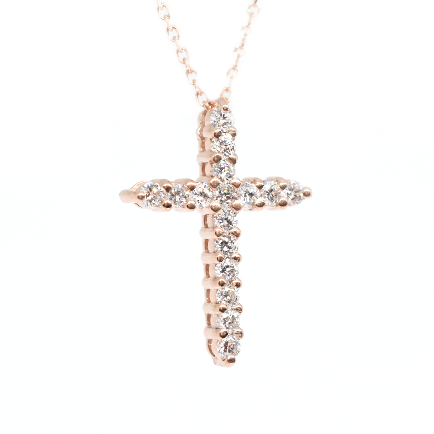 14k 0.35ct Diamond Cross Necklace