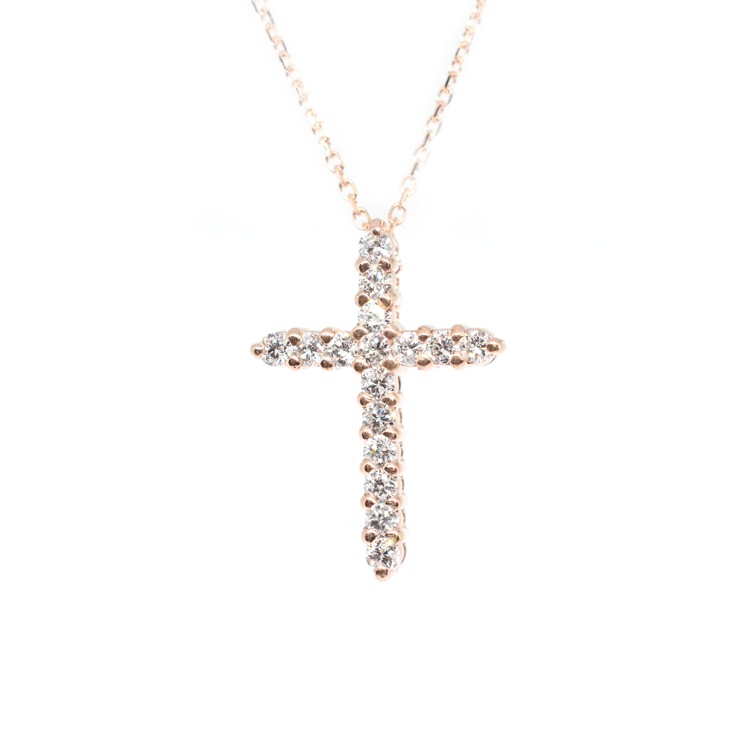 14k 0.35ct Diamond Cross Necklace