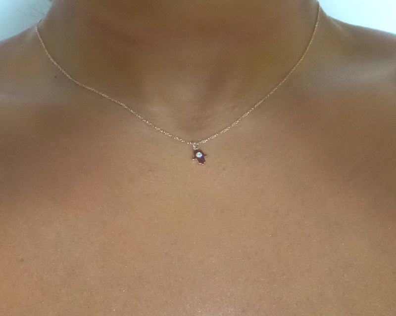 14k Rose Gold Hamsa Necklace