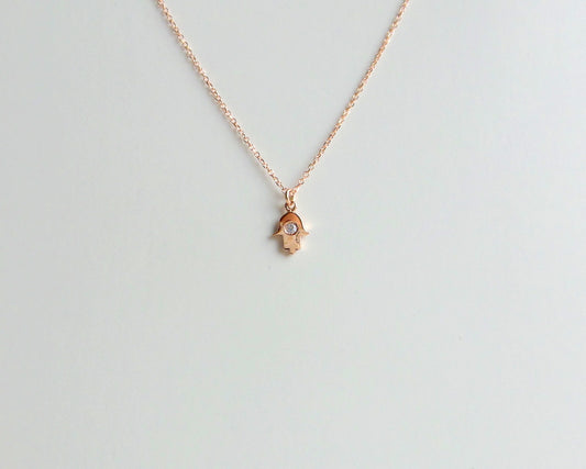 14k Rose Gold Hamsa Necklace