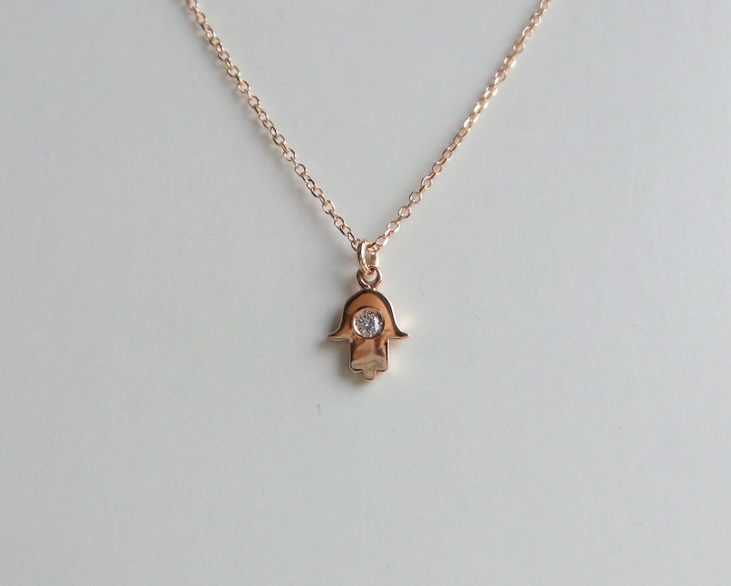 14k Rose Gold Hamsa Necklace