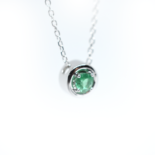 14k gold sliding emerald necklace 