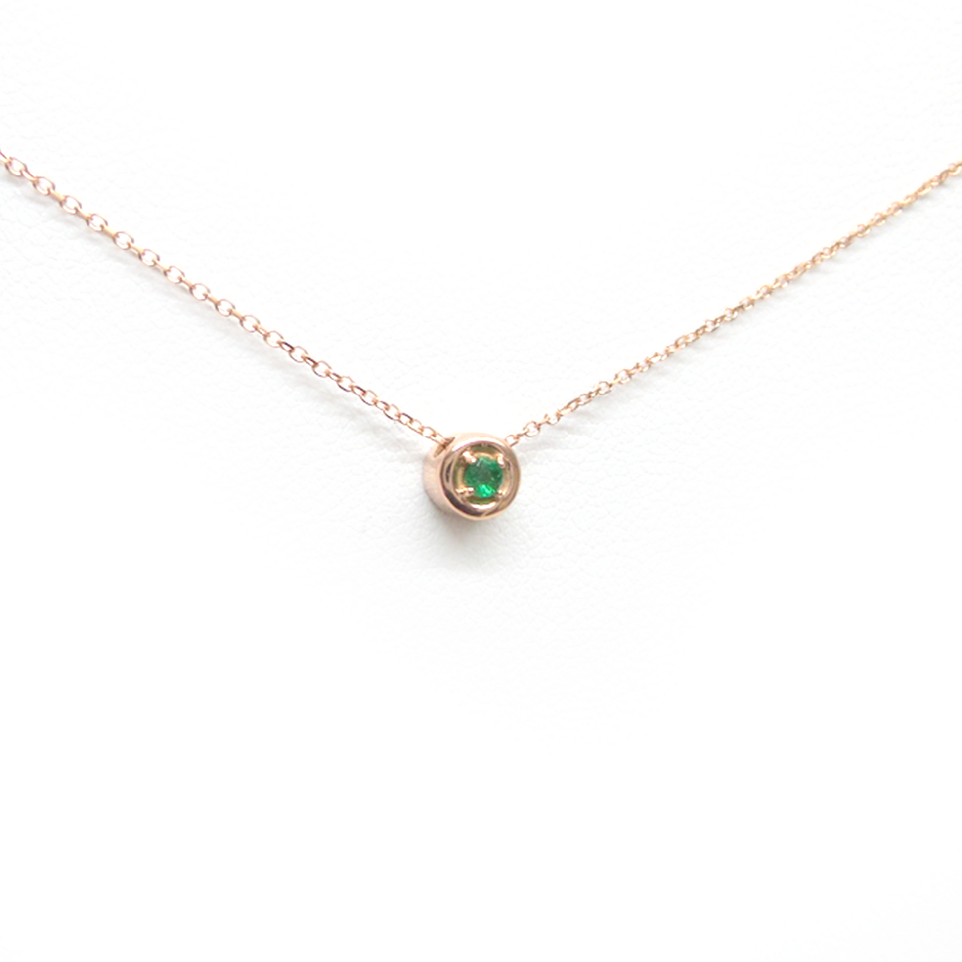 14k gold sliding emerald necklace 