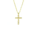 yellow gold micro pave cross
