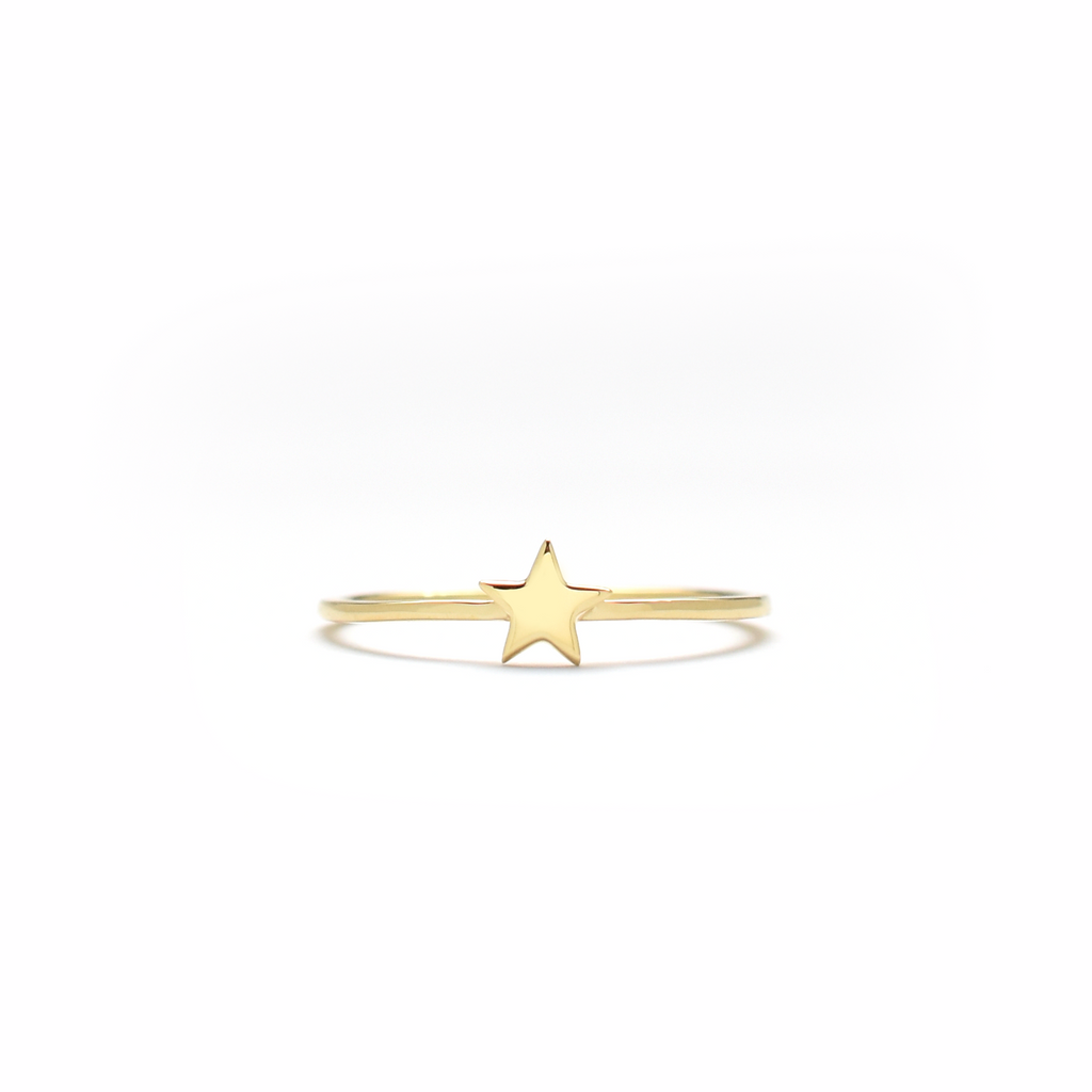 14K Gold Star Ring