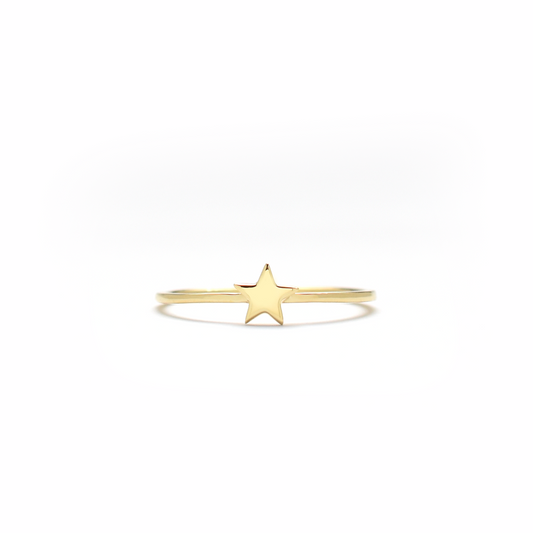 14K Gold Star Ring