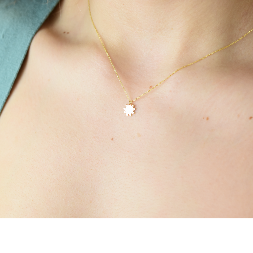 14k Gold Sun Necklace