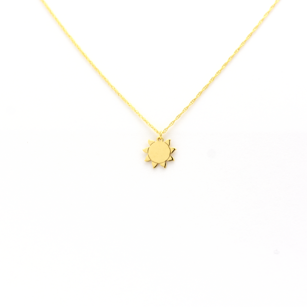 14k Gold Sun Necklace
