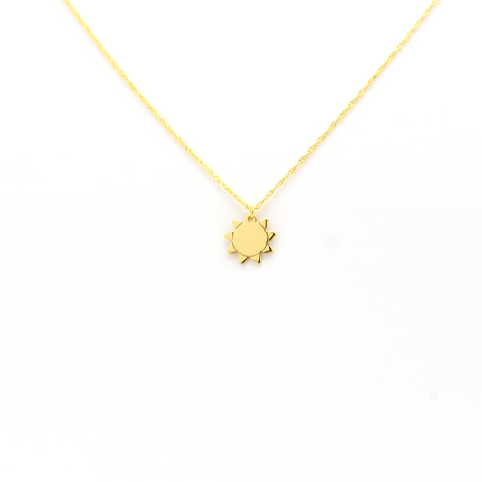 14k Gold Sun Necklace