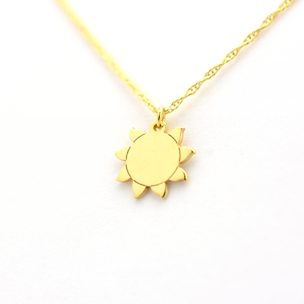 14k Gold Sun Necklace