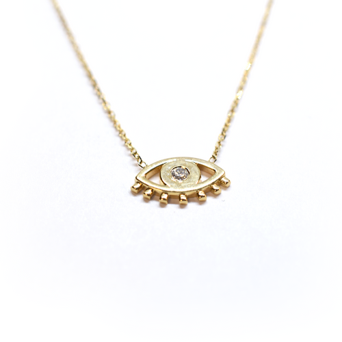 14k Diamond Evil Eye Necklace